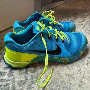 Nike Bright Blue and Neon Yellow Sneakers